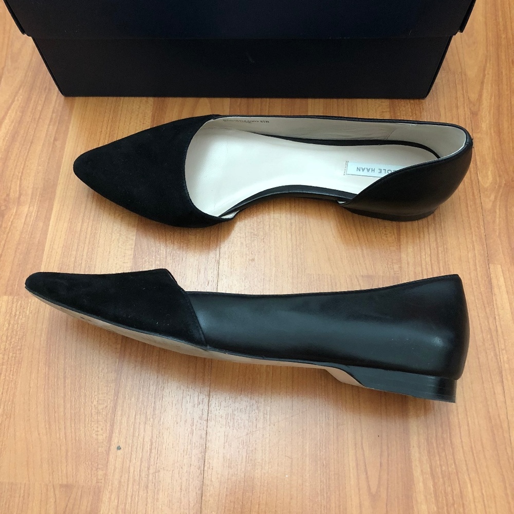Cole Haan Hepworth Skimmer II Black Suede Flats